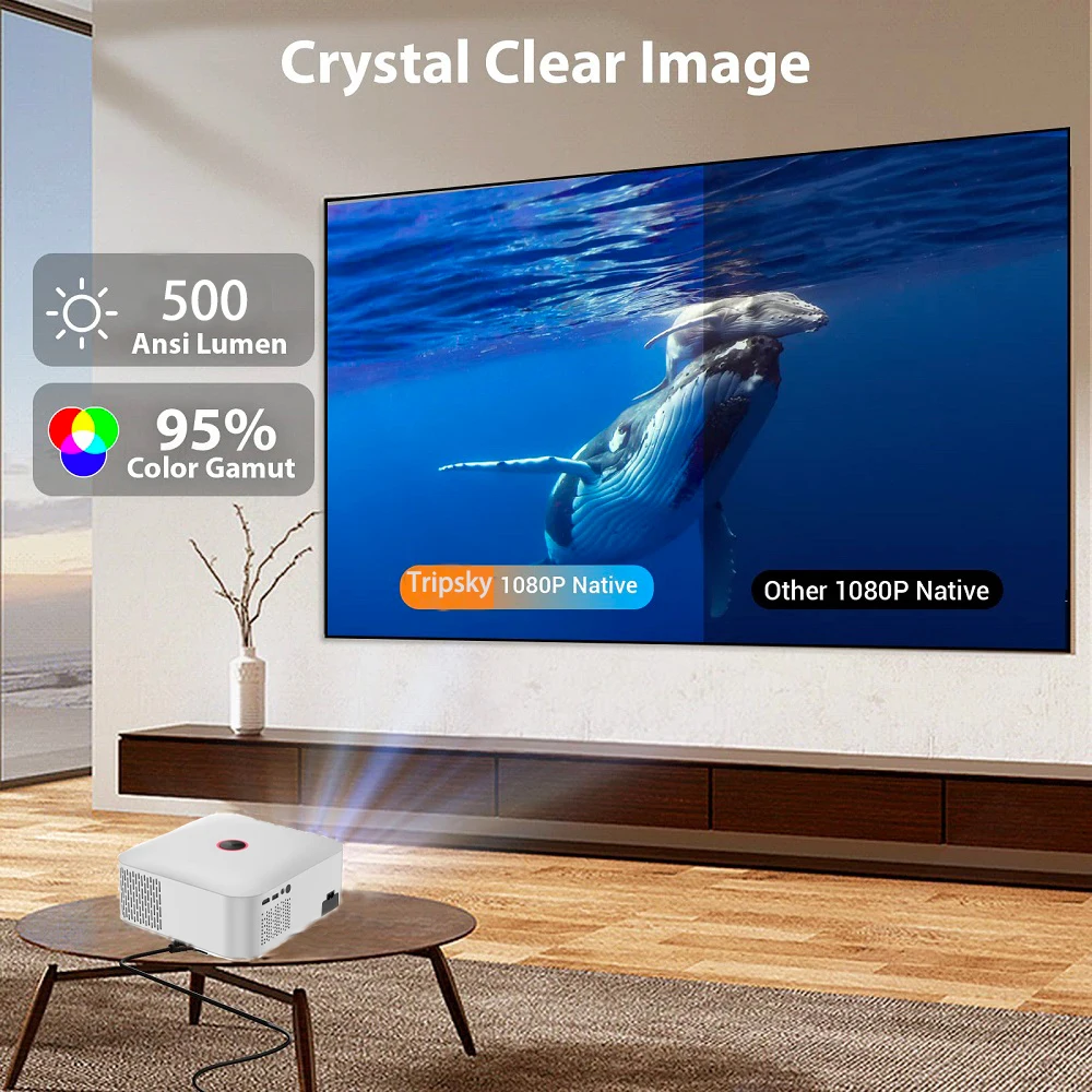 Tripsky Custom Logo 4k Led Projector 500ansi Lumens Proyector Android ...