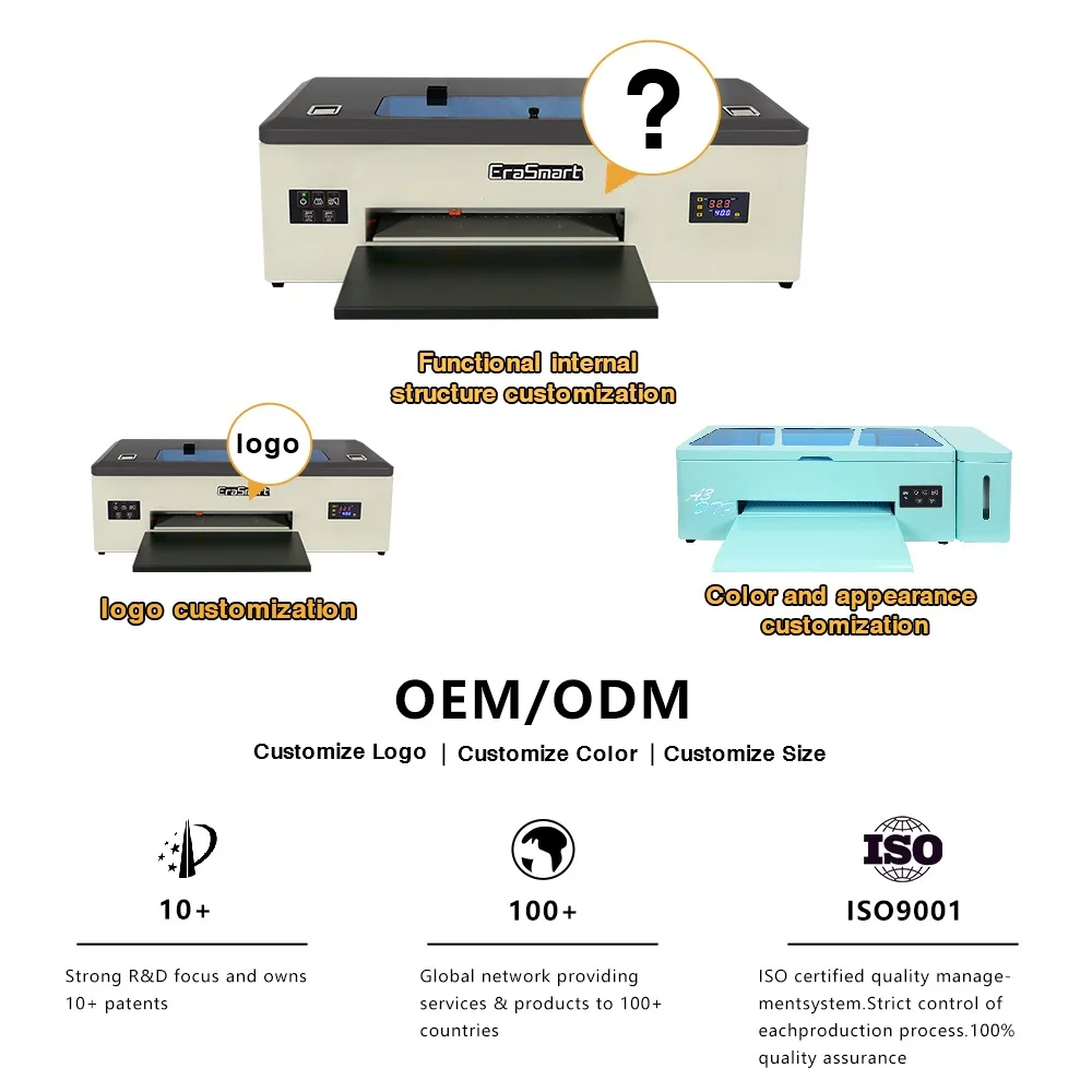 Erasmart Best Selling 1390 L1800 Dtf Printer for White Black t Shirt Hoodies Leather