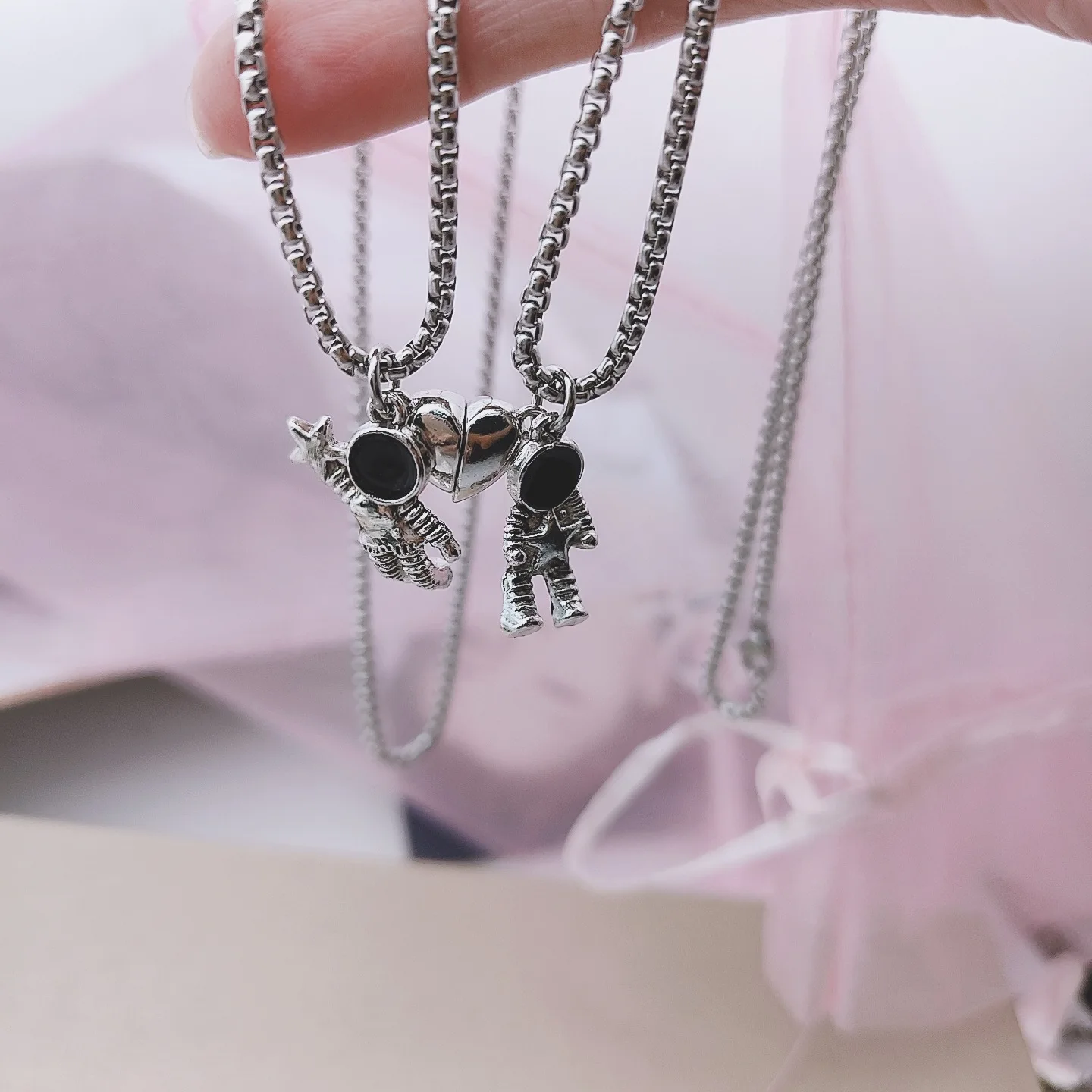LATS Fashion Magnetic Couple Necklace for Lovers Gothic Punk : kpopita