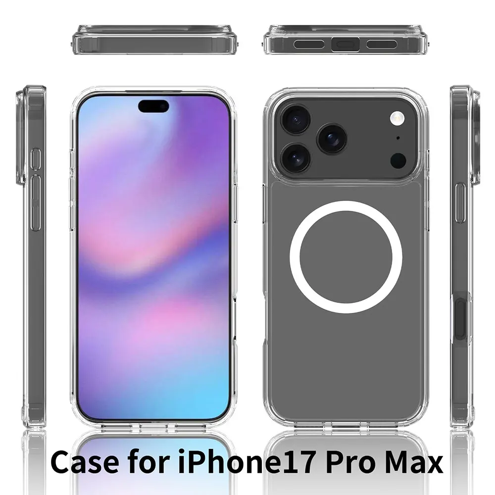 product transparent anti yellow phone case for iphone 17 16 15 14 13 shockproof dustproof 15mm pctpu clear mobile cell phone cover-10