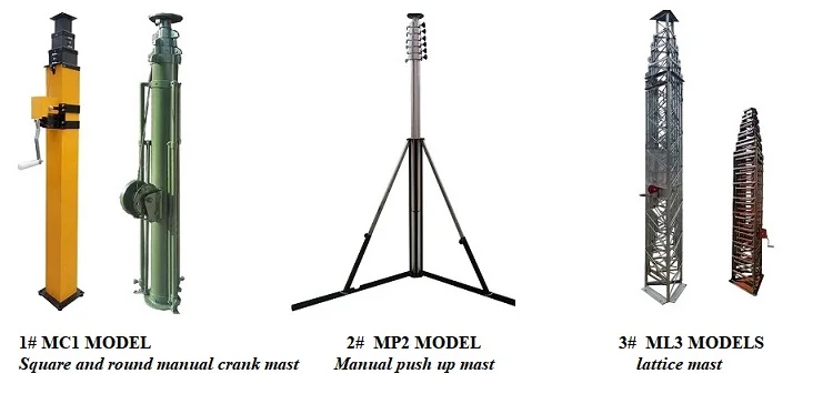 palo telescópico mast-30kg de las cargas útiles del 15m de las cargas  útiles de la