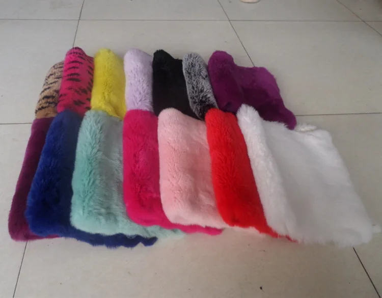 Rex Rabbit Fur Skin Pelt Dyed Color Snow Tops Genuine Rabbit Skins