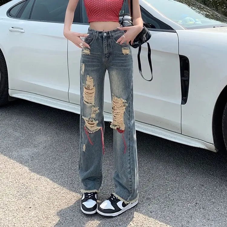 90-00s archive straight denim y2k 無熱帯 90s Loose Wide Leg High 
