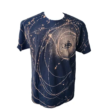 Custom Men's Full Cotton Tie-Dye Bleached Front Back Printed Heavy Cotton Loose Comfortable Short Sleeve T-Shirt for Men's Top