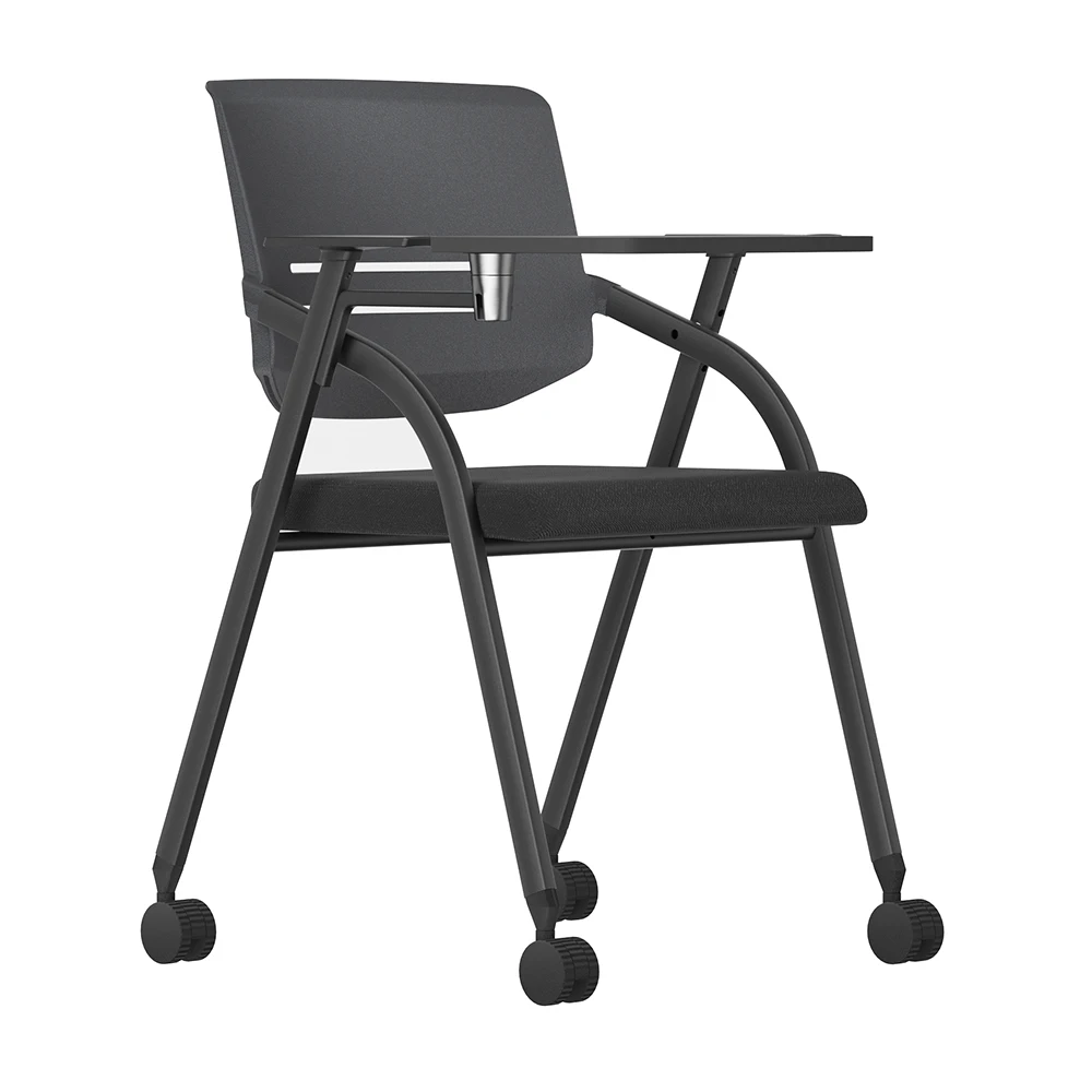 Modern Meeting Room Mesh Folding Chair Training Chair Stackable Conference Room Chairs With Casters