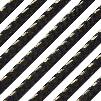 Piping with Lip  Flat Metallic Gold Black Cord-Edge Piping Polyester Ribbon for Pillows Clothing Curtain