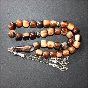 High Quality Custom Made Real Buffalo Horn Beads Islamic Muslim 33 Tasbih Prayer Beads Muslim Rosary