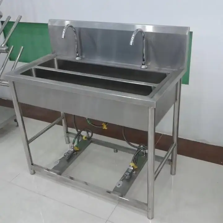 Industrial stainless steel hand basins for slaughterhouses and food processing hygienic areas
