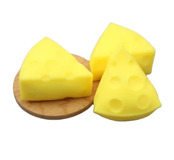 High Quality Novelty TPR Cheese Simulated Food Funny Gifts Slow Rising Squishy Toys Squeeze Toys For Kids Stress Relief Toys