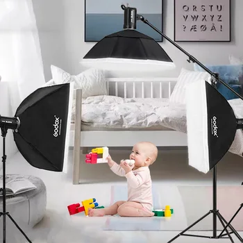 2 Lamp Photography Flash Camera Feflector Photo Video Shooting  50x70CM Softbox Light Box Tripod Lighting Kit product image