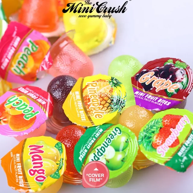 High Quality Halal Mini Assorted Fruit Flavor Jelly Cup Candy in Plastic Bags