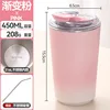 Taza de café portátil 316l-rosa-incluye pajita