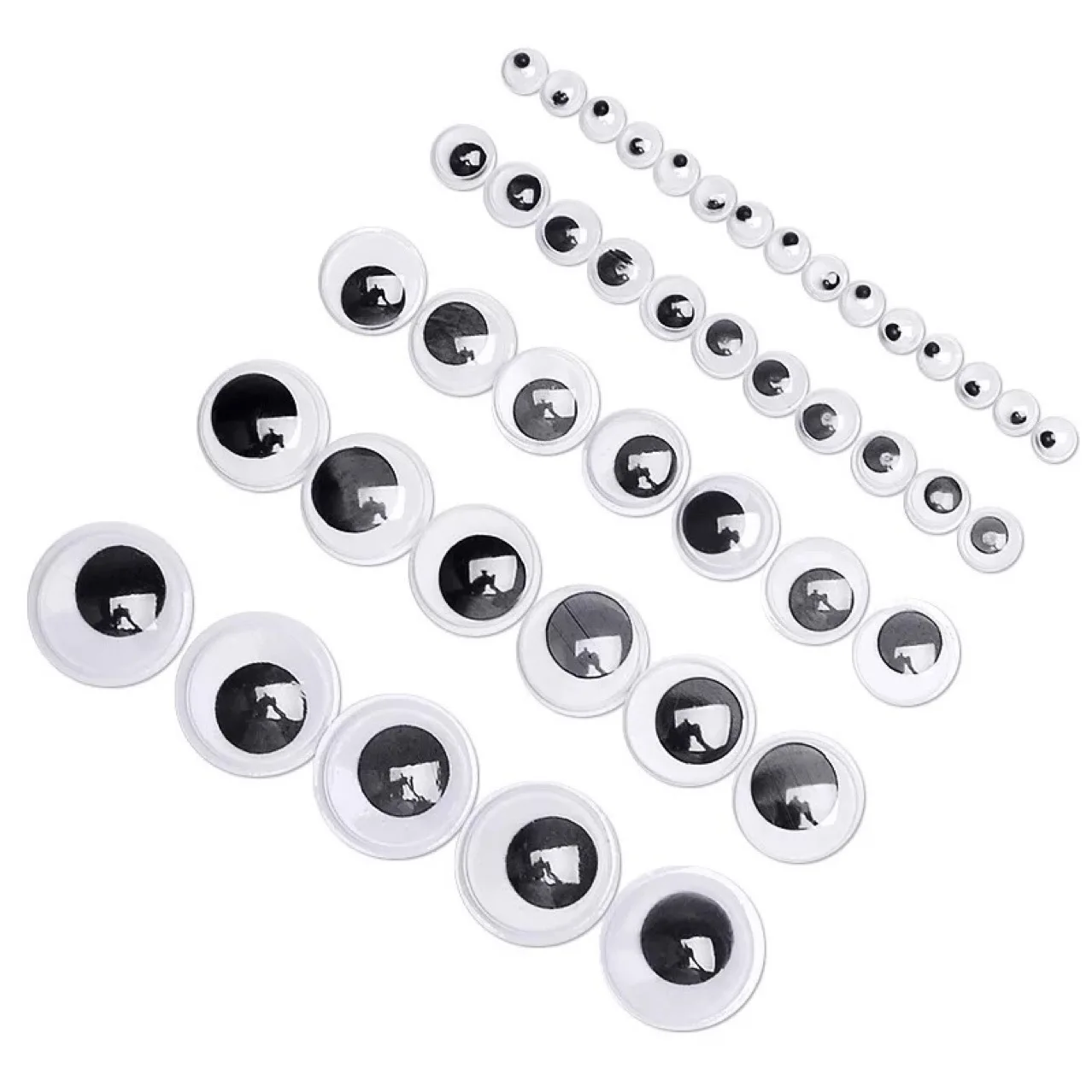 1.5cm Googly Moving Eyes White/black Pkg/100 