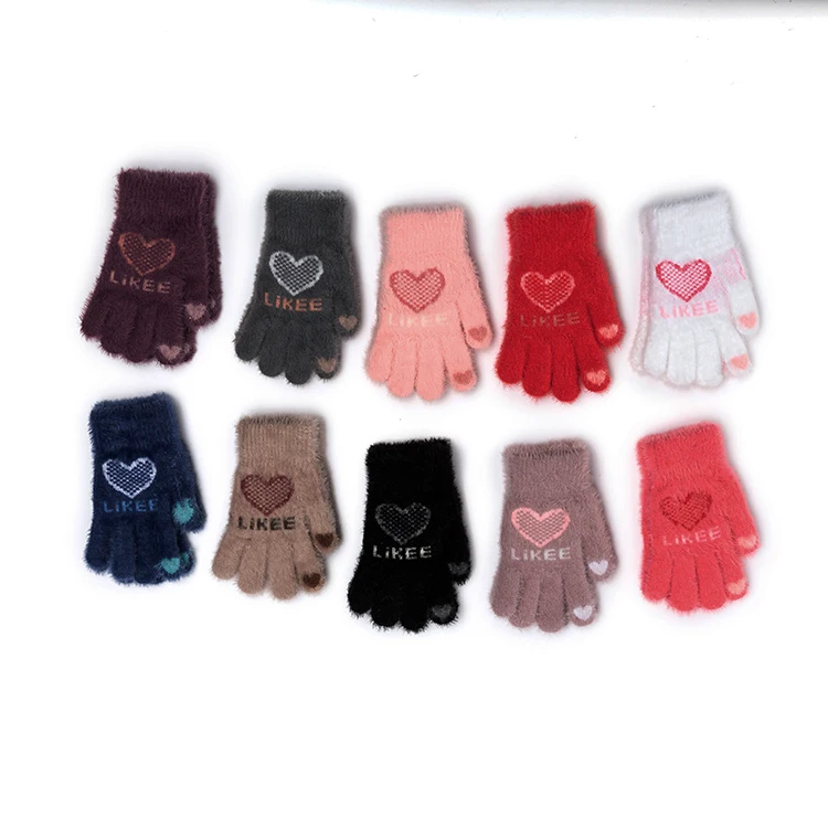 Good style soft and comfortable gloves elastic gloves knitted love gloves