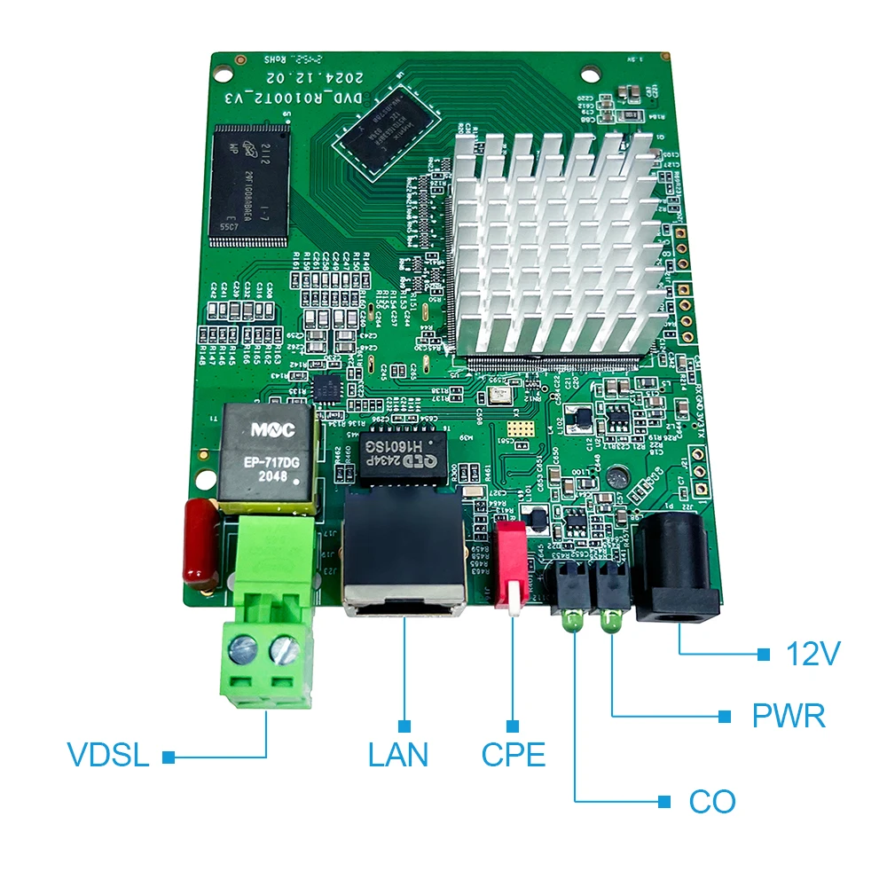 Ethernet Over VDSL2 Repeater 10/100/1000Mbps 3KM Phone Line 2 Wire Ethernet Extender