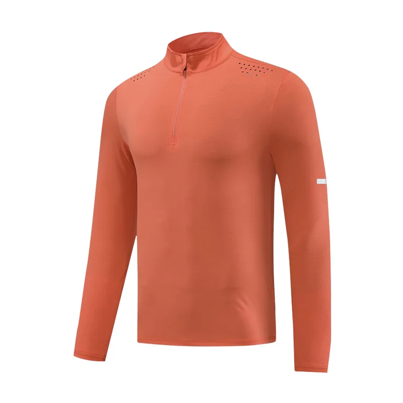 Schnell trocknendes, atmungsaktives Sport-Mesh-Gewebe Fiess Workout Active Wear Herren-T-Shirts Großhandel Langarm-Gym-T-Shirts972_voghion.com