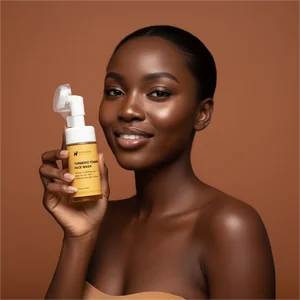 Organic Natural Hyaluronic Acid Facial Cleanser Adults Foaming Face Wash Moisturizing Turmeric Gel for Female Facial Cleanser