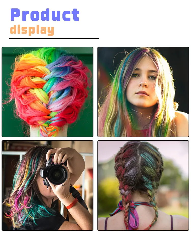 Khy Hot Sale Magic Hair Set 12 Colors Dye For Party Wholesale Brush