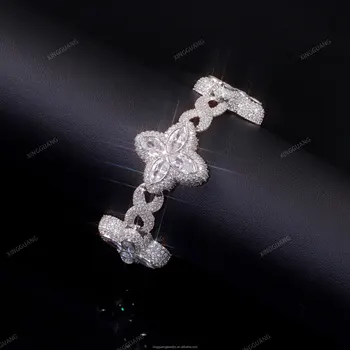 XG new Design clovers Moissanite Bracelets 925 Silver gold plate pass diamond test Fine Jewelry Bracelets for women men