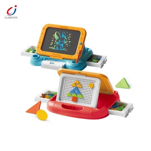 Chengji Edu Toys Lcd Drawing Boards Erasable Doodle Writing 2 in 1 Educational Building Block Intelligent Lcd Drawing Board