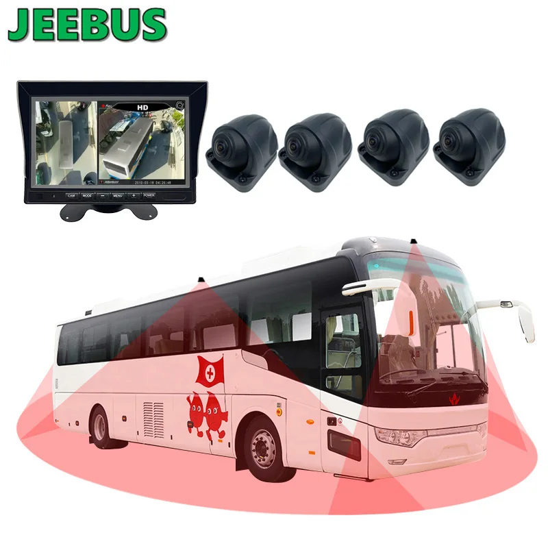HD 720P 3D 360 Degree Panoramic Bird View Car DVR Camera Security System for Bus