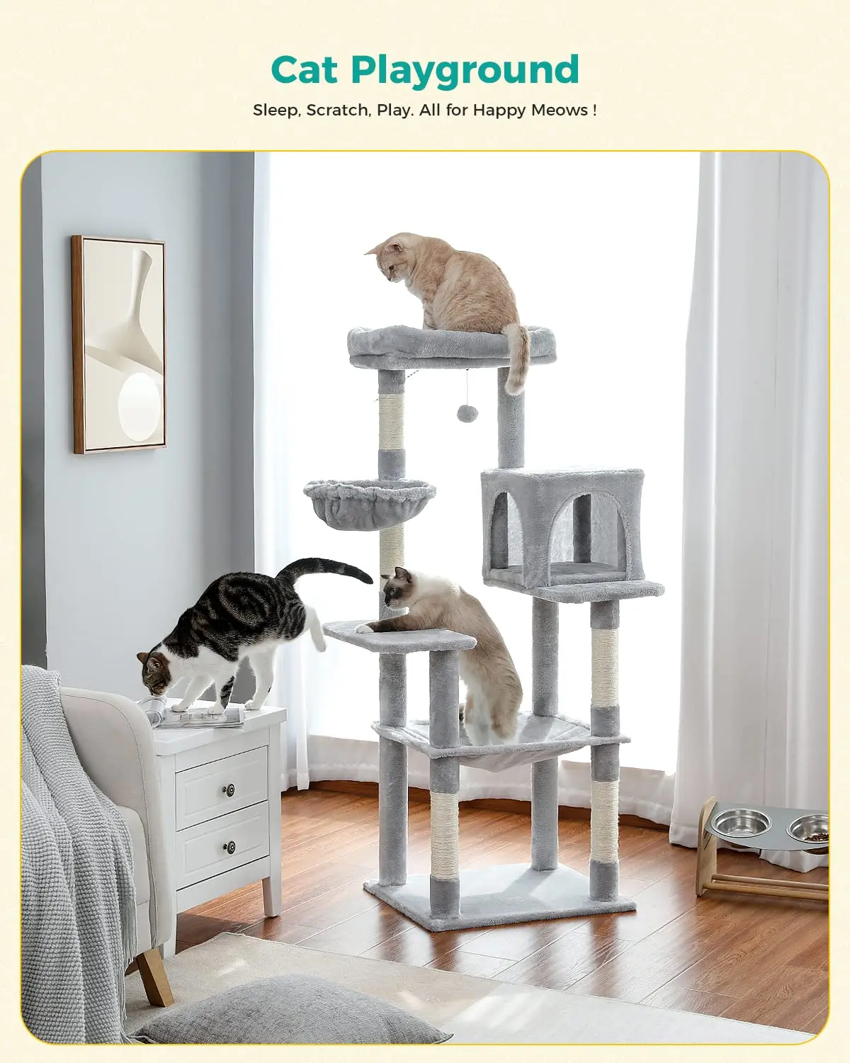 Wholesale Natural Climbing Modern Tree Plush Cat Tower Trees