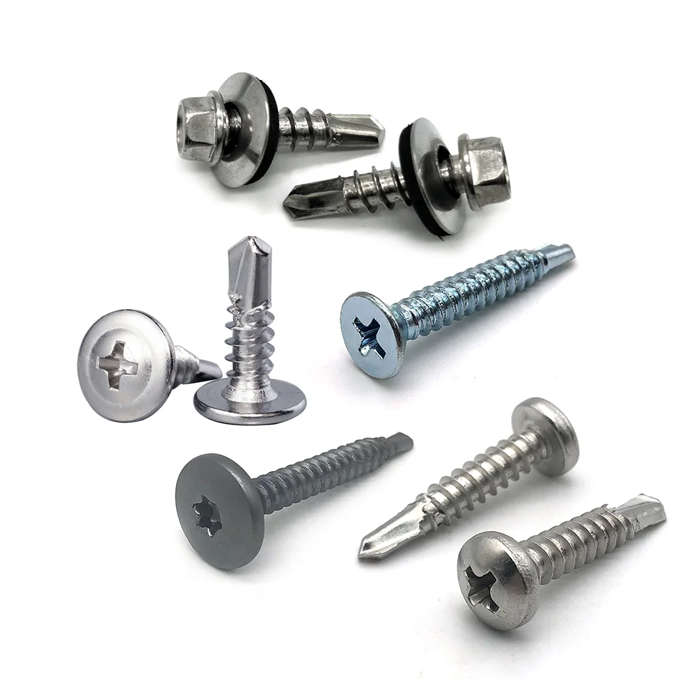 Roofing Screw High Quality Taiwan 65Mm Hex Flange  Roofing Screws With Rubber Washer Hex Washer Head Metal Roofing Screws Type