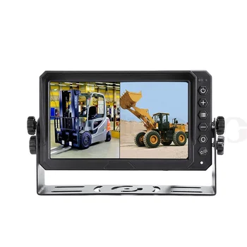 7 Inch AHD Heavy Duty Monitor Designed Split two View with visor Rear View  Monitor Full Glass Surface Van RV Bus Monitor