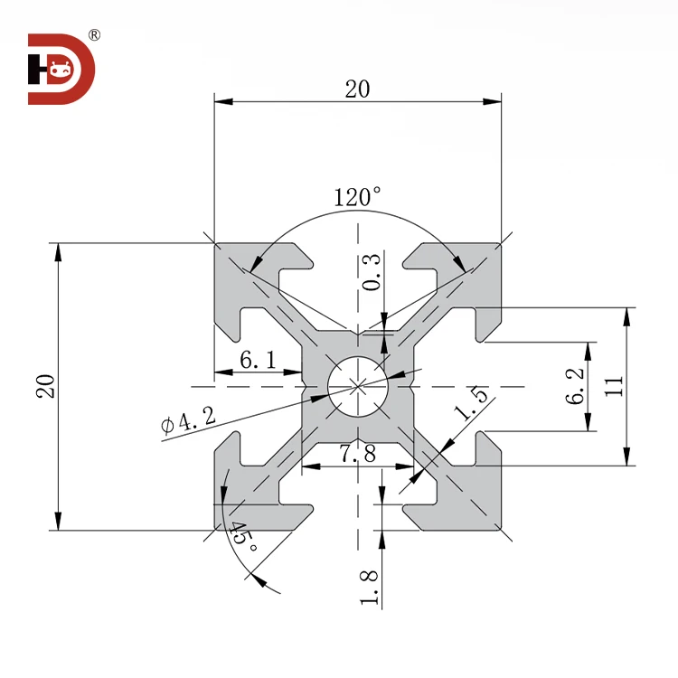 product 2020v slot black industrial extruded aluminum profile 2020v slot aluminum 3d printer-3