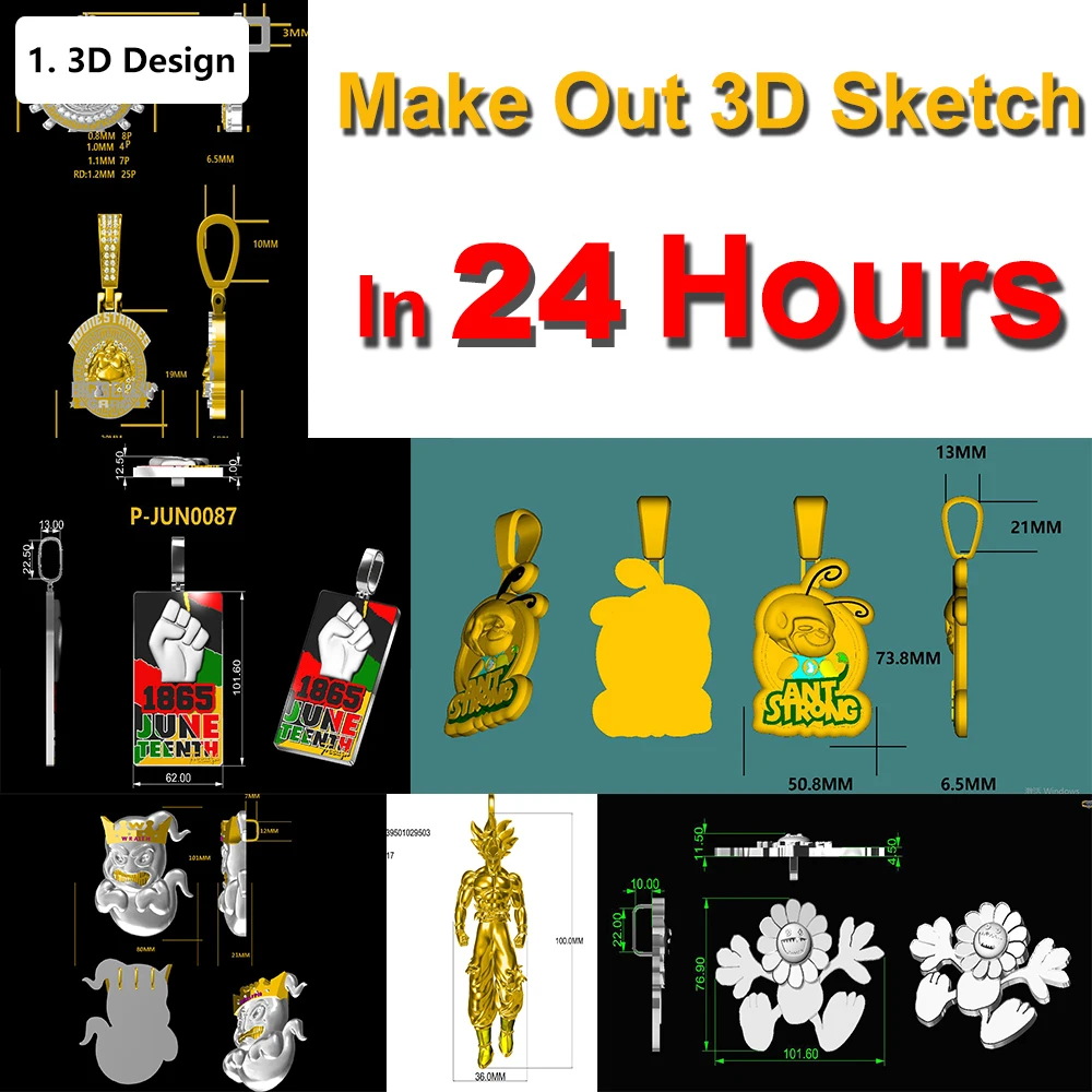 Personal Image Propaganda Personalized Custom Iced Out 3D Cartoon Head Portrait Pendant Y2K Metaverse Hip Hop Jewelry