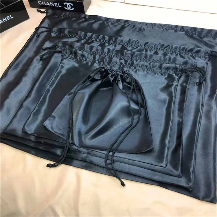 Custom Silk Dust Bag Large Black Satin Dust Bags For Handbags Luxury Dust Collector Filter Bag