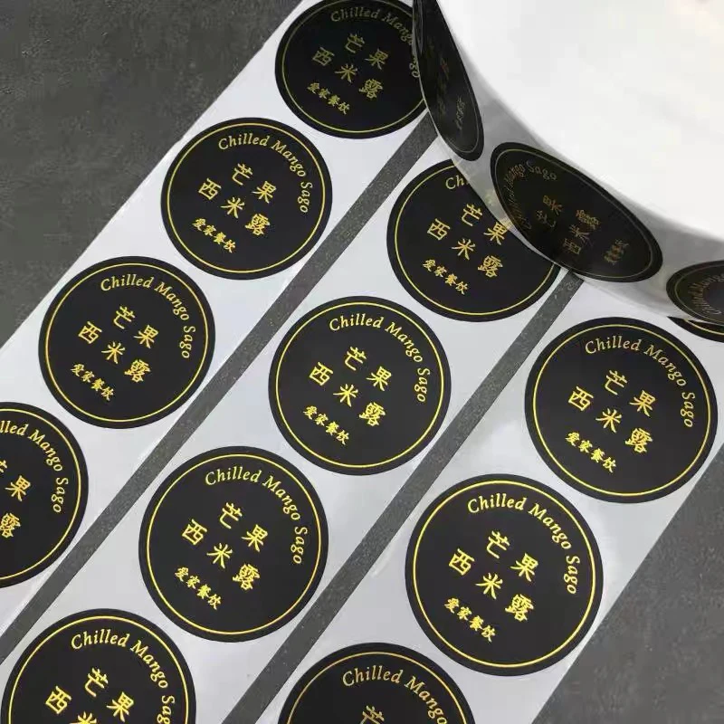 Индивидуальная печать клейкая этикетка 3D тиснение/тиснение наклейка лист лазерная золотая бумага Виниловая