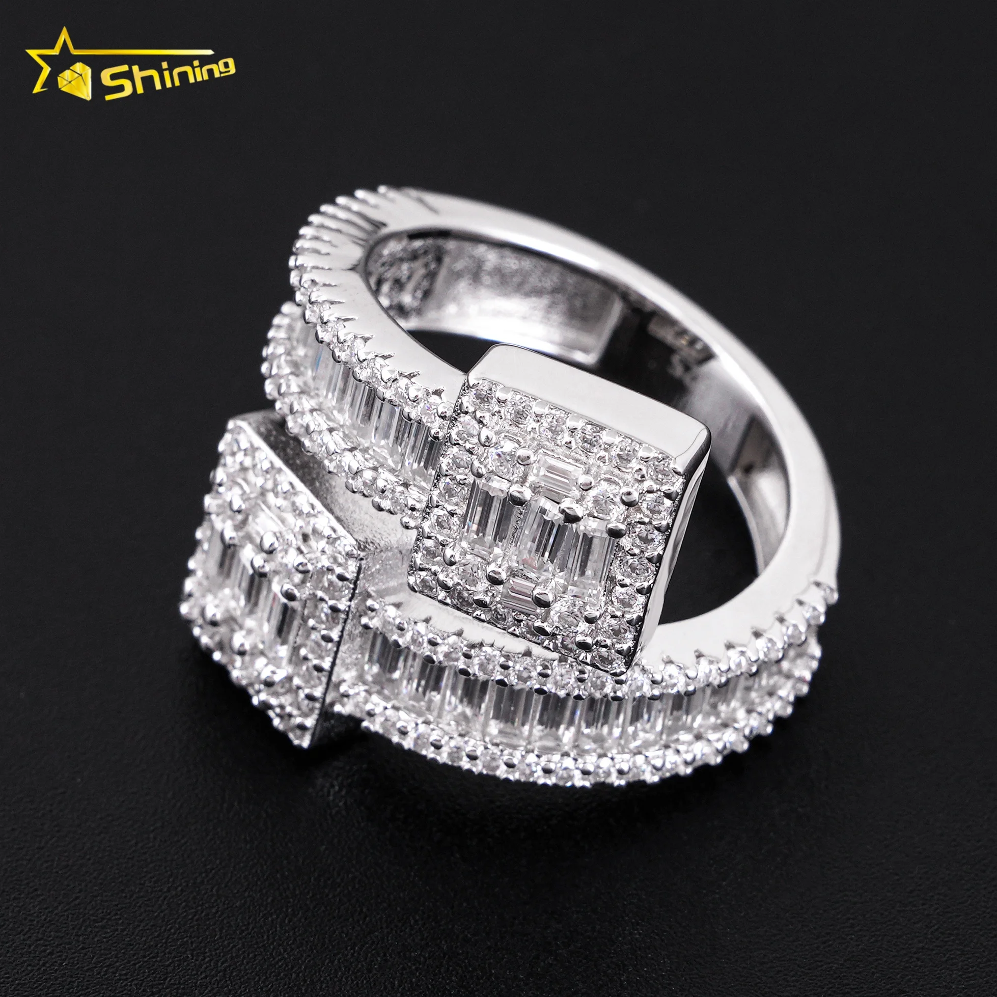 Pass Diamond Tester Hip Hop Fine Jewelry Rings Sterling Silver For Men