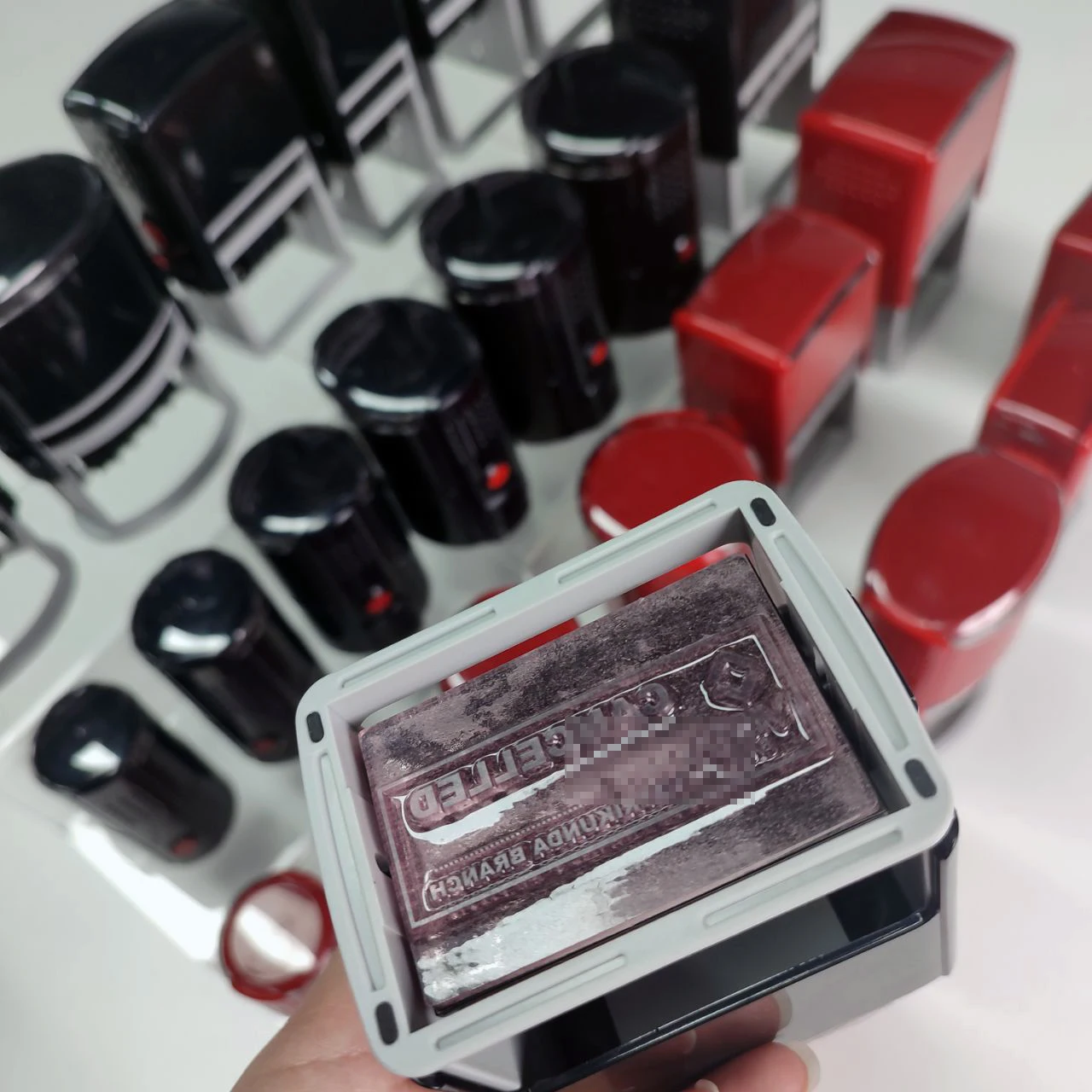 Factory Custom Automatic Self Inking Stamp Stempel Office Roller Text