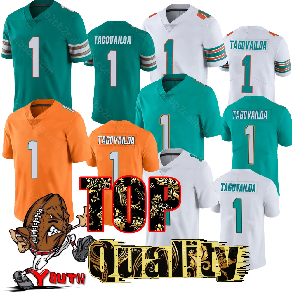 Wholesale Youth 1 Tua Tagovailoa Kids American Football Jersey Stich S-5XL  From m.
