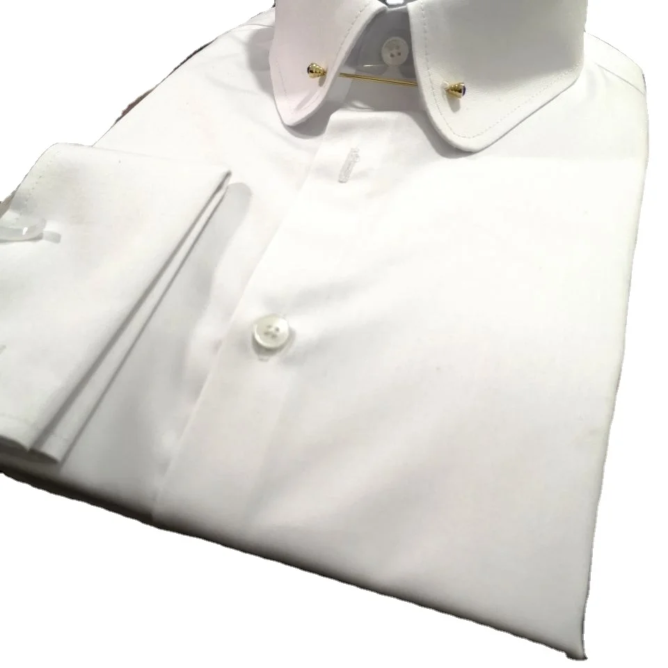 Button Down Collar French Cuff Poplin Breathable Spring Dress Shirt for Men Button Down Collar French Cuff Poplin Breathable Spring Dress Shirt for Men