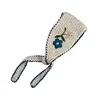 foulard piccolo a fiori beige e blu