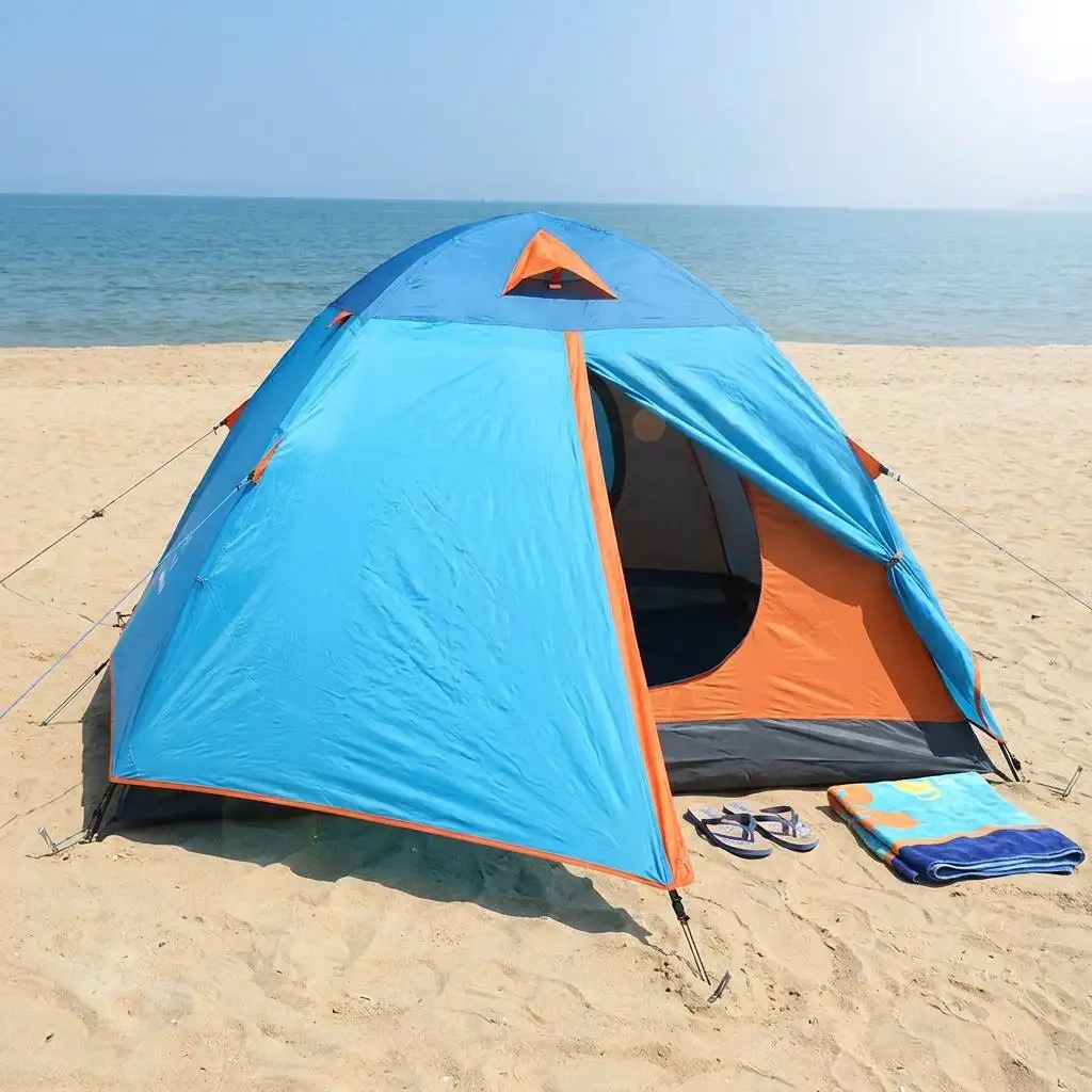 3-4 Person Double Layer Lightweight Dome Camping Tent 3000mm Waterproofing Automatic Pop Design for 4 Season Family Camping 2 3-4 Person Double Layer Lightweight Dome Camping Tent 3000mm Waterproofing Automatic Pop Design for 4 Season Family Camping - Image 2