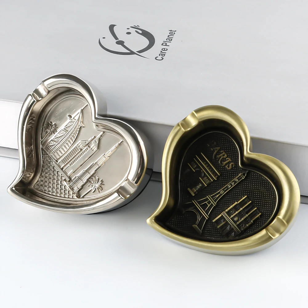 Custom Logo Creative Portable Luxury Vintage Souvenir Ash Tray Set