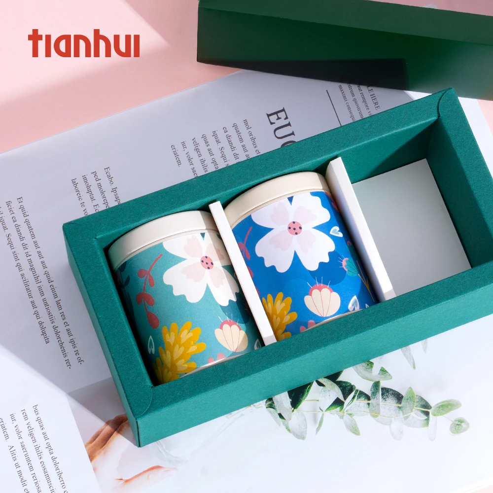 Caixa de janela transparente personalizada Tianhui com caixas de papel de tampa superior para folhas de chá de flores