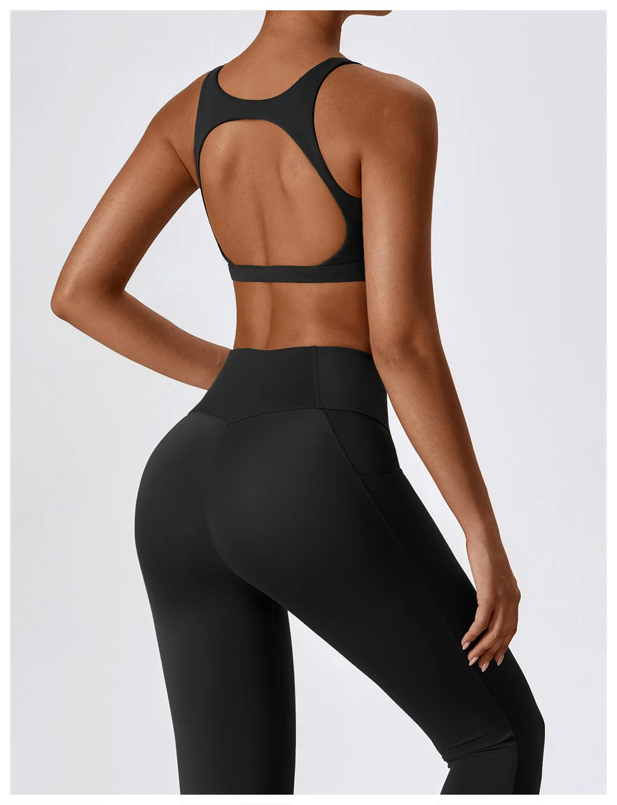 Athleisure Nude Feeling High Quality Cheap Chic Biker Sports Training 2 Piece Sports Bra Pants