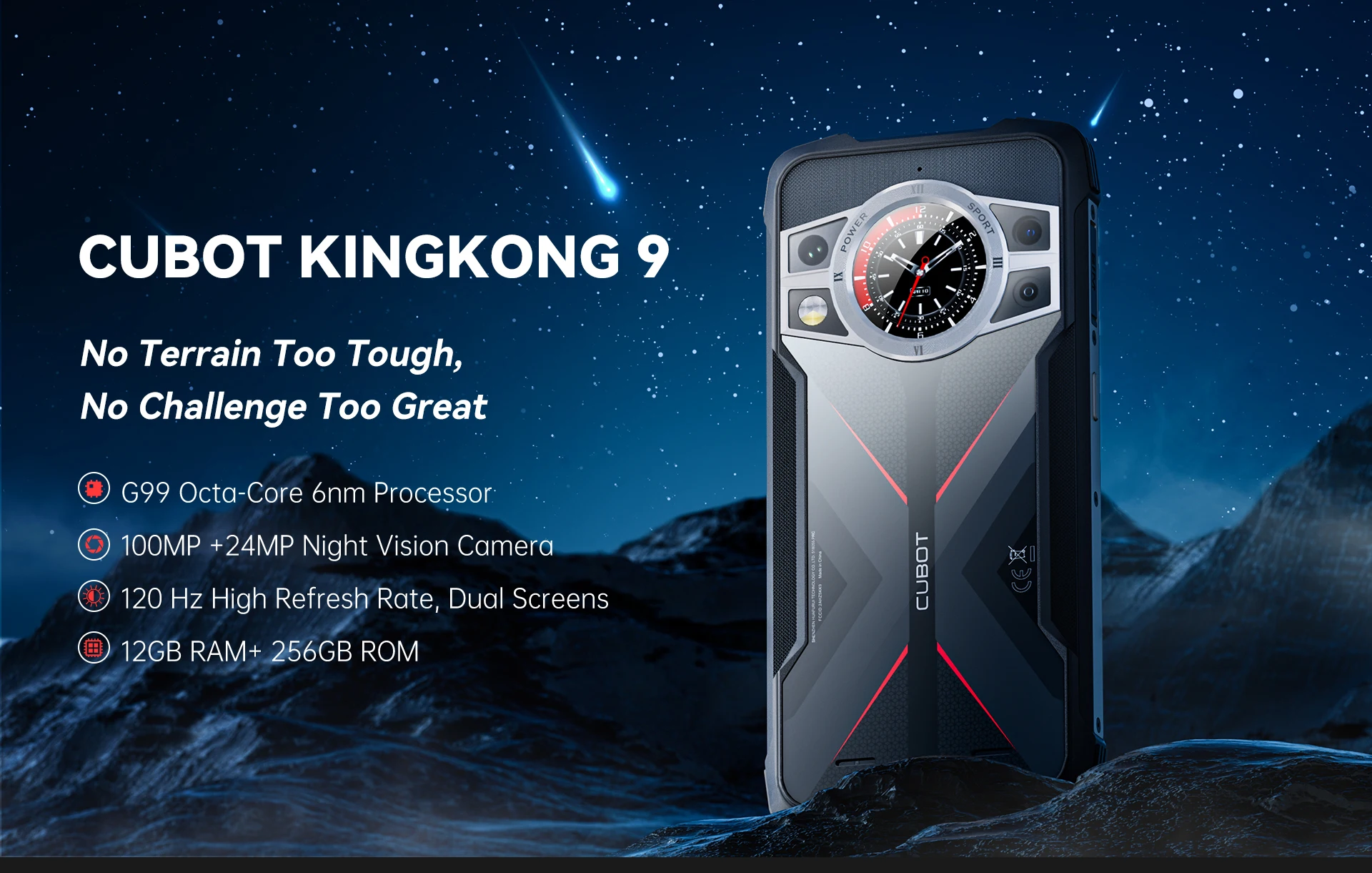 Cubot King Kong 9 прочный смартфон 6,583 дюймов Android13 12 + 256 ГБ 120  Гц дисплей 100MP Основная камера 24MP ночного видения мобильные телефоны|  Alibaba.com