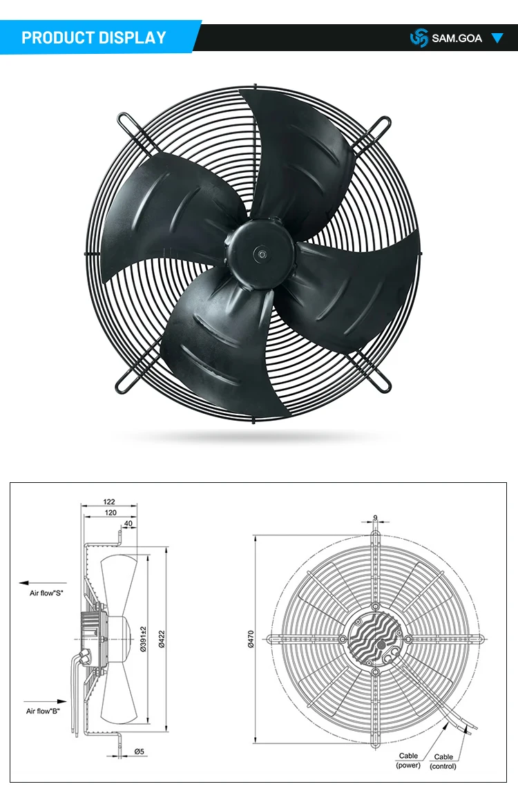 Axial Cooling Fan, Roof, IP54 - detail 4