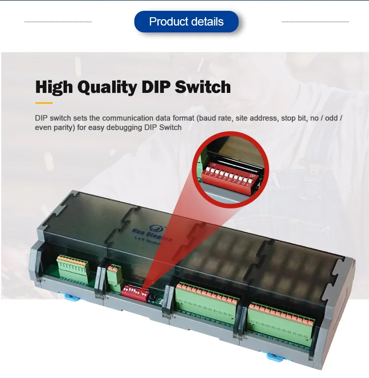 product huaqingjun 16di 16do rs485 ethernet relay module modbus rtu  tcp spdt g2r 1 10a io rj45 relays modules for farm automation-10