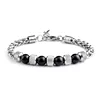 Glossy black agate 8mm adjustment