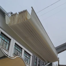 Outdoor&Indoor Motorized Polyester Fabric Wave Sliding Awning Shade Sail