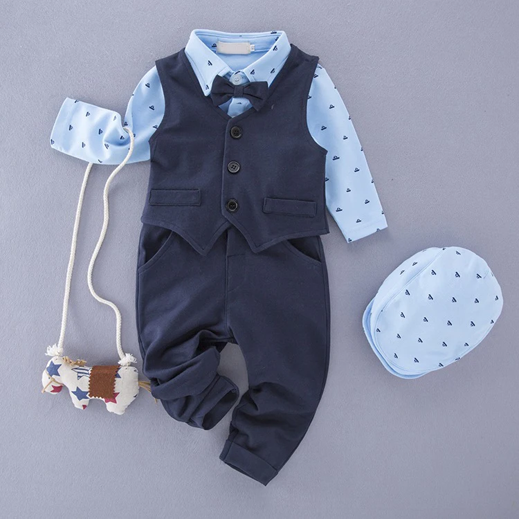 Новый джентльменский комплект из 3 предметов для маленьких мальчиков, осень 2021, низкая цена