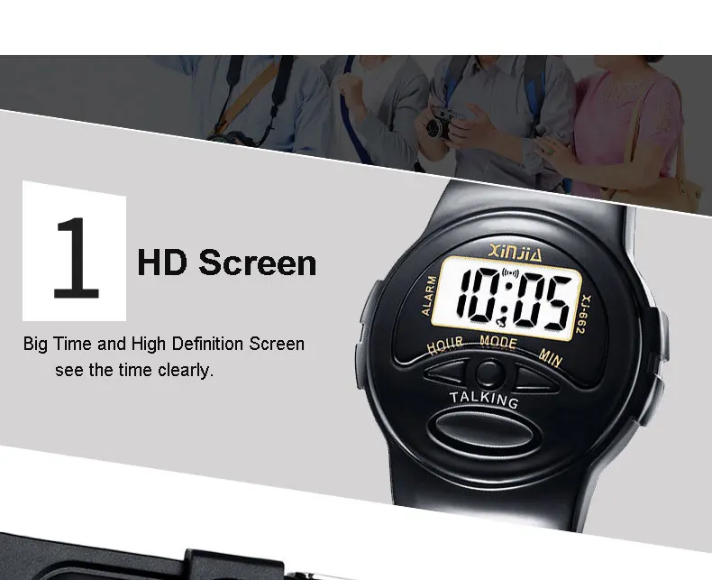 Jhd Blind Talking Watch Men Women Elderly Visially Impaired Italian Arabic Russian Digital