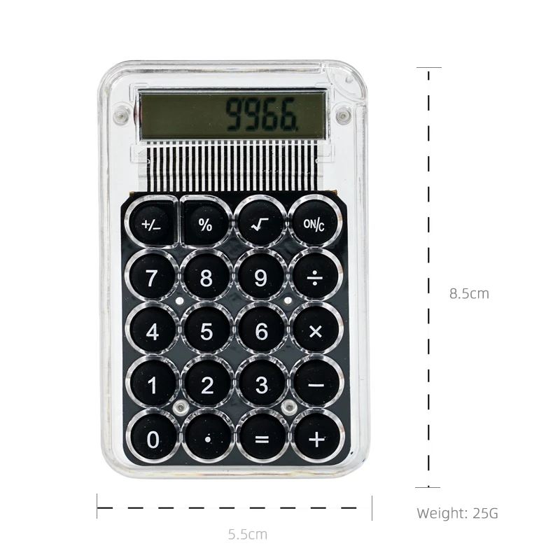 High Quality Mini Calculator Portable Transparent Electronic Calculator Daily Use Small 8 Digits Purple Calculator