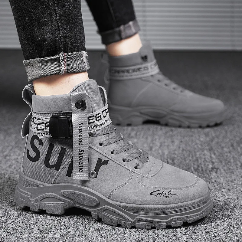New Design High Quality Fashion Lace up Canvas Label Men's Casual Sports Boots